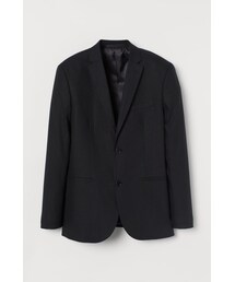 H&M - スリムフィット リネンブレンドジャケット - ブラック