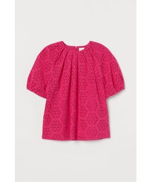 H&M - イギリス刺繍ブラウス - ピンク