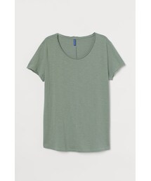 H&M | H&M - カットオフTシャツ - グリーン (Tシャツ/カットソー)