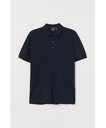 H&M | H&M - プレミアムコットンポロシャツ - ブルー(Tシャツ/カットソー)