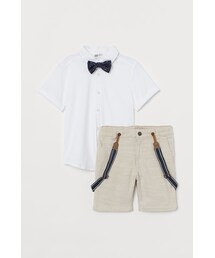 H&M（エイチ・アンド・エム）の「H&M - コットン3アイテムセット - ホワイト（シャツ/ブラウス・キッズ）」