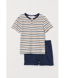 H&M（エイチ・アンド・エム）の「H&M - コットン2アイテムセット - ブルー（シャツ/ブラウス・キッズ）」