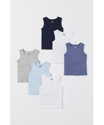 H&M | H&M - コットンタンクトップ 6枚セット - ブルー(シャツ/ブラウス)