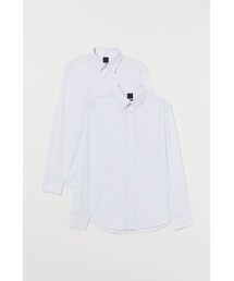H&M - イージーアイロンシャツ 2枚セット - ホワイト