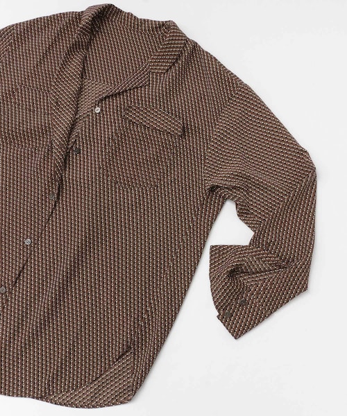 ビ*ジ様 50s 60s 三角タグ　サテンオープンカラーシャツ　ロカビリー 50s 60s 三角タグサテンオープンカラーシャツロカビリー