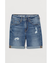 H&M（エイチ・アンド・エム）の「H&M - コンフォートストレッチ デニムショートパンツ - ブルー（その他パンツ・キッズ）」