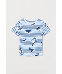 H&M - プリントTシャツ - ブルー