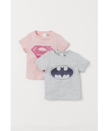 H&M（エイチ・アンド・エム）の「H&M - プリントTシャツ 2枚セット - ピンク（その他・キッズ）」