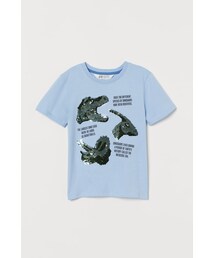 H&M - スパンコールTシャツ - ブルー