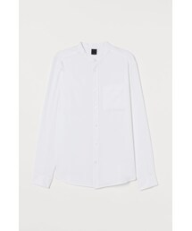 H&M | H&M - レギュラーフィット グランドファーザーシャツ - ホワイト(シャツ/ブラウス)