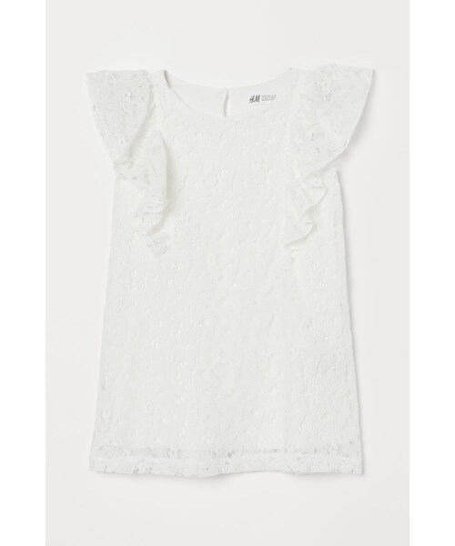 H&M（エイチ・アンド・エム）の「H&M レースワンピース ホワイト（ワンピース）」 WEAR