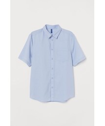 H&M - 半袖コットンシャツ - ブルー