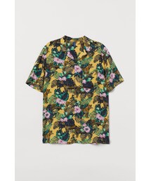 H&M - パターンリゾートシャツ - イエロー