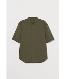 H&M | H&M - 半袖コットンシャツ - グリーン(シャツ/ブラウス)