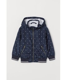 H&M（エイチ・アンド・エム）の「H&M - ジャージーラインド ナイロンジャケット - ブルー（ダウンジャケット/コート）」