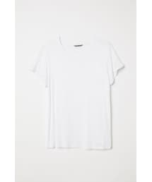 H&M（エイチ・アンド・エム）の「H&M - H&M+ ジャージートップス - ホワイト（シャツ/ブラウス）」