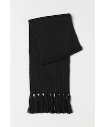H&M（エイチ・アンド・エム）の「H&M - リブニットマフラー - ブラック（手袋）」