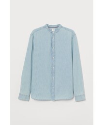 H&M - デニムグランドファーザーシャツ - ブルー