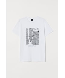H&M（エイチ・アンド・エム）の「H&M - デザインTシャツ - ホワイト（Tシャツ/カットソー）」