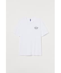 H&M（エイチ・アンド・エム）の「H&M - コットンTシャツ - ホワイト（Tシャツ/カットソー）」