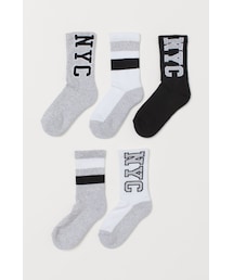 H&M（エイチ・アンド・エム）の「H&M - スポーツソックス 5足セット - ブラック（ソックス/靴下）」