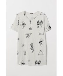 H&M（エイチ・アンド・エム）の「H&M - プリントTシャツ - ホワイト（Tシャツ/カットソー）」