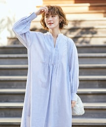 RIVE DROITE（リヴドロワ）の「《予約》【《表情のある素材感が魅力》手洗い可】ストライプカフタンドレスワンピース（ワンピース）」