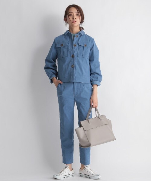 Andemiu（アンデミュウ）の「ワークフウショートジャケット（ジャケット/アウター・レディース・ピンク20/ブラウン50/ブルー80・F）」の7枚目の写真