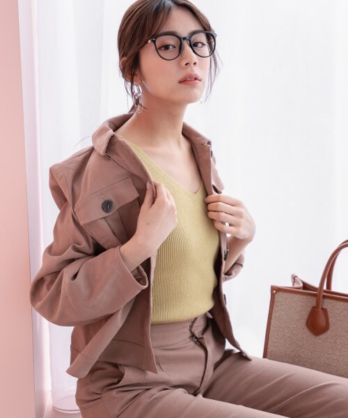 Andemiu（アンデミュウ）の「ワークフウショートジャケット（ジャケット/アウター・レディース・ピンク20/ブラウン50/ブルー80・F）」の12枚目の写真