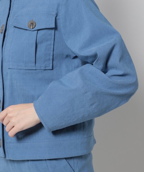 Andemiu（アンデミュウ）の「ワークフウショートジャケット（ジャケット/アウター・レディース・ピンク20/ブラウン50/ブルー80・F）」の19枚目の写真