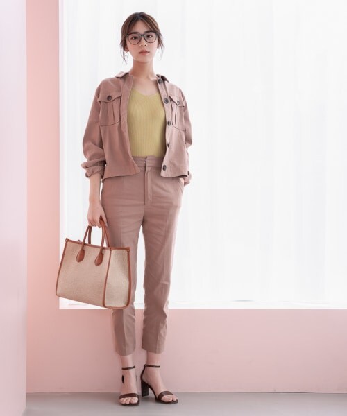 Andemiu（アンデミュウ）の「ワークフウショートジャケット（ジャケット/アウター・レディース・ピンク20/ブラウン50/ブルー80・F）」の9枚目の写真