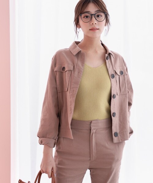 Andemiu（アンデミュウ）の「ワークフウショートジャケット（ジャケット/アウター・レディース・ピンク20/ブラウン50/ブルー80・F）」の13枚目の写真