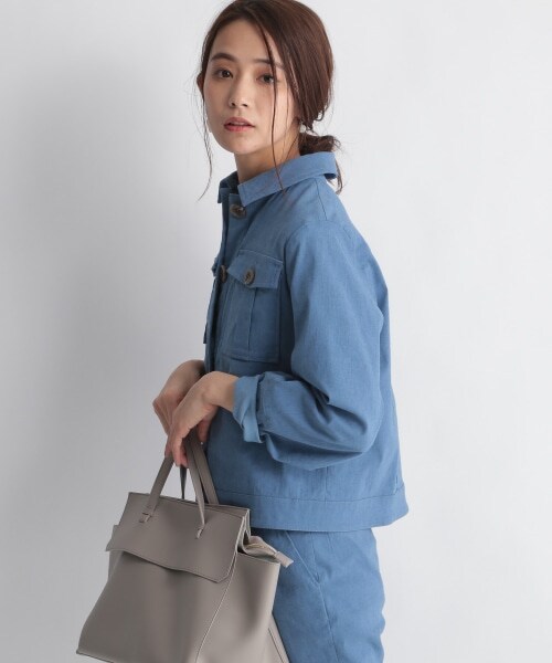 Andemiu（アンデミュウ）の「ワークフウショートジャケット（ジャケット/アウター・レディース・ピンク20/ブラウン50/ブルー80・F）」の6枚目の写真