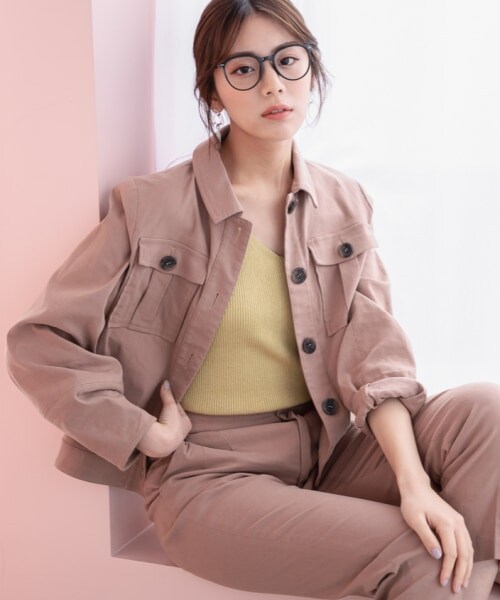 Andemiu（アンデミュウ）の「ワークフウショートジャケット（ジャケット/アウター・レディース・ピンク20/ブラウン50/ブルー80・F）」の11枚目の写真