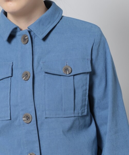 Andemiu（アンデミュウ）の「ワークフウショートジャケット（ジャケット/アウター・レディース・ピンク20/ブラウン50/ブルー80・F）」の21枚目の写真