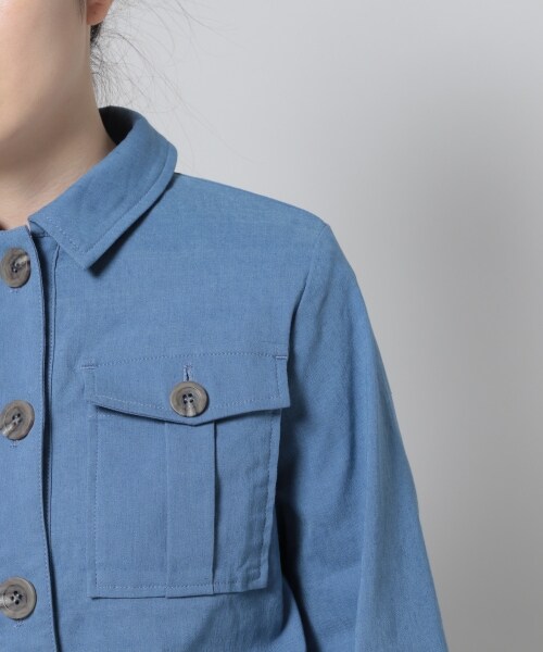 Andemiu（アンデミュウ）の「ワークフウショートジャケット（ジャケット/アウター・レディース・ピンク20/ブラウン50/ブルー80・F）」の18枚目の写真