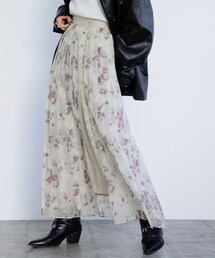 PAGEBOY | シアーフラワープリーツスカート(スカート)