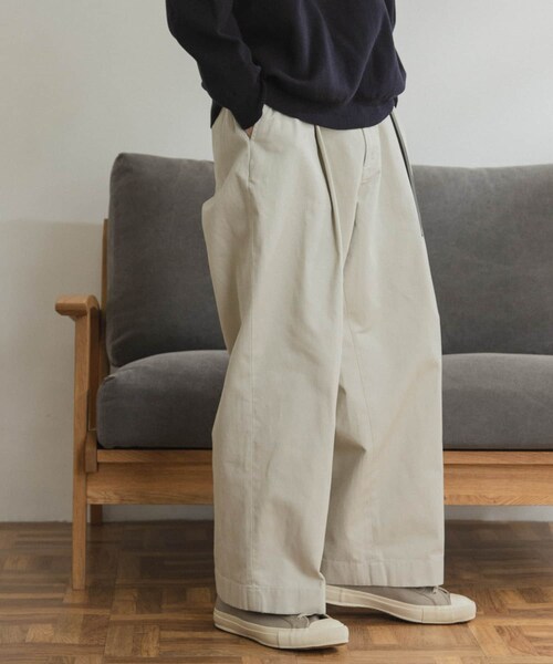 FORK&SPOON（フォークアンドスプーン）の「FORK&SPOON ワンタックチノパンツ（その他・メンズ・MUSHROOM/KHAKI GRAY・4/5）」の3枚目の写真