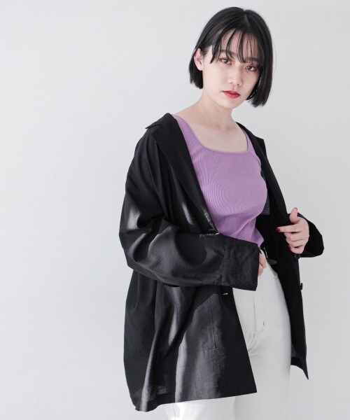 PAGEBOY（ページボーイ）の「【WEB先行予約】シアールーズジャケット（ジャケット/アウター・レディース・ブラック/グレージュ/エクリュ/アクア・S, M）」の6枚目の写真