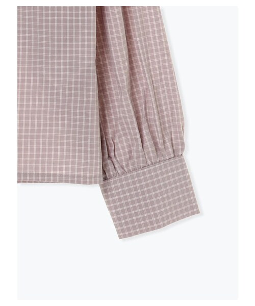 ehka sopo(エヘカソポ)の「チェックフリルブラウス(トップス・アイボリー/オフホワイト/ラベンダー・F)」の4枚目の写真