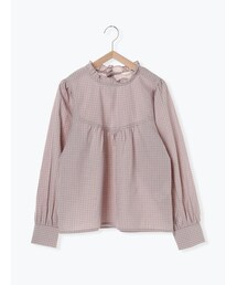ehka sopo | チェックフリルブラウス(トップス)