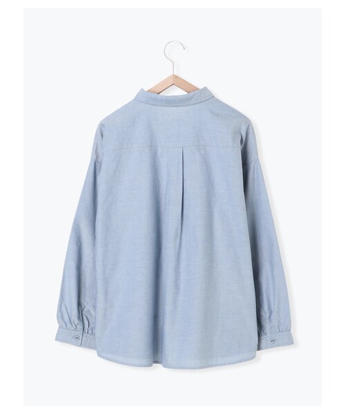Samansa Mos2（サマンサ モスモス）の「オックスレギュラーシャツ（トップス・オフホワイト/サックスブルー/ブルー・F）」の2枚目の写真