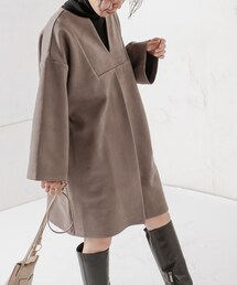 natural couture | ポンチスエードキーネックチュニック(ワンピース)