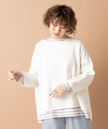 un dix cors（アンディコール）の「《予約》【《レイヤードスタイルを楽しめる》手洗い可】バックシャンオーバーニット（ニット/セーター）」