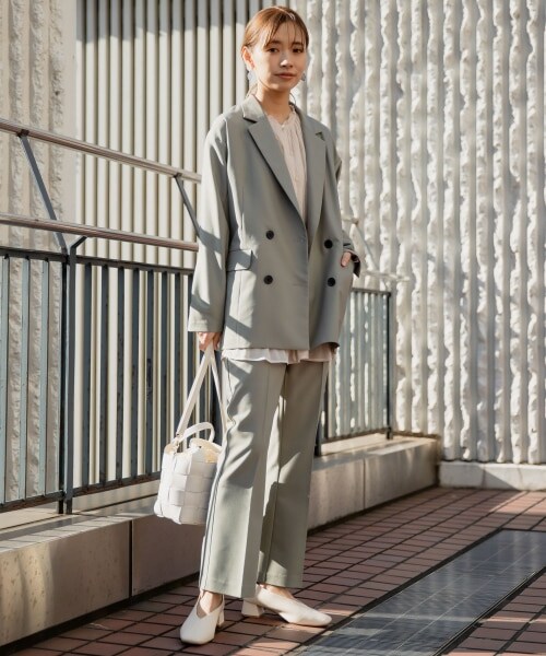 mysty woman（ミスティウーマン）の「【先行予約】オーバーダブルジャケット（ジャケット/アウター・レディース・ライトベージュ/ブラウンチェック/ライトカーキ・F）」の7枚目の写真