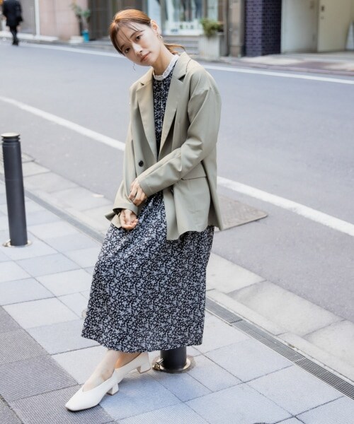 mysty woman（ミスティウーマン）の「【先行予約】オーバーダブルジャケット（ジャケット/アウター・レディース・ライトベージュ/ブラウンチェック/ライトカーキ・F）」の6枚目の写真