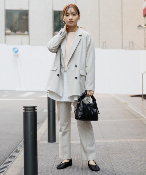 mysty woman（ミスティウーマン）の「【先行予約】オーバーダブルジャケット（ジャケット/アウター・レディース・ライトベージュ/ブラウンチェック/ライトカーキ・F）」の4枚目の写真