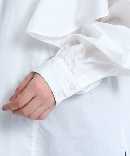 JEANASIS（ジーナシス）の「Shirring&FrillShirt（トップス・ホワイト()）」の9枚目の写真