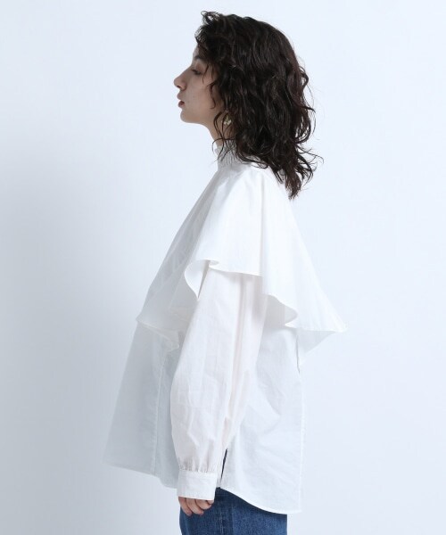 JEANASIS（ジーナシス）の「Shirring&FrillShirt（トップス・ホワイト()）」の5枚目の写真