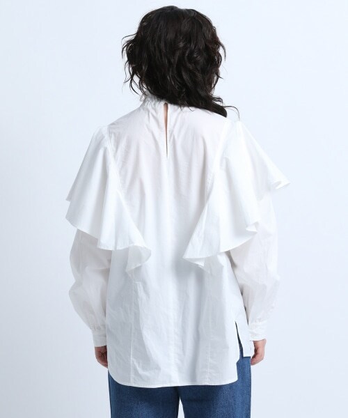 JEANASIS（ジーナシス）の「Shirring&FrillShirt（トップス・ホワイト()）」の6枚目の写真